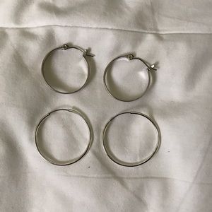 New Silver Hoop Earrings